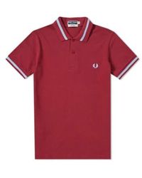 Fred Perry - Maroon Cotton M2 924 Original Single Tipped Polo Shirt - Lyst