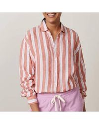 Hartford - Striped Linen Charlot Shirt - Lyst