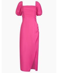 French Connection - Wild Rosa Afina Verona Ruched Midi Dress S - Lyst