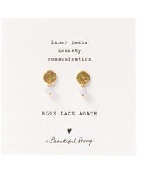 A Beautiful Story - Pendientes oro ágata encaje azul mini monedas - Lyst