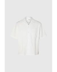 SELECTED - Shirt kyle seersucker blanc carré - Lyst