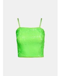 Essentiel Antwerp - Neon Green Sequin Embellished Top - Lyst