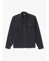 C.P. Company - Herren gabardine hemd jacke in schwarz - Lyst