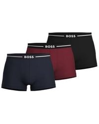BOSS - 3-pack Of Organic Stretch Cotton Trunks With Logo Waistbands 50499390 970 S - Lyst