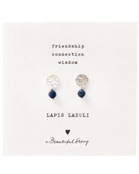 A Beautiful Story - Mini Coin Lapis Lazuli Earrings - Lyst