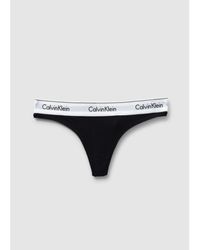 Calvin Klein Algodón negro Tanga ascenso morno - Blanco
