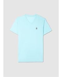 Psycho Bunny - Camiseta clásica con cuello en V y diseño conejito punto 4k en color espuma mar hombre - Lyst