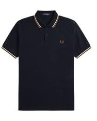 Fred Perry - Slim Fit Twin Tipped Polo / Snow White / Shaded Stone - Lyst
