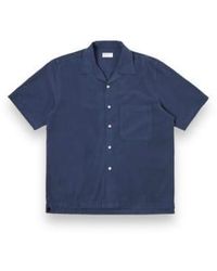 Universal Works - Camp ii shirt 30269 gardenia lycot marine - Lyst