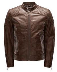 Belstaff - Outlaw Jacket Hand Waxed Leather Saddle 50 - Lyst