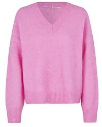 Second Female - Brook Knit Loose V-neck Begonia Xs - Lyst