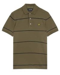 Lyle & Scott - Wide Stripe Polo Shirt Olive S - Lyst