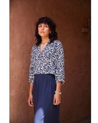 Ichi - Marrakech Aop Shirt-total Eclipse Paisley-20120862 Xs - Lyst