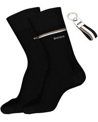 BOSS by HUGO BOSS - Pack Of 2 Black Rs Keyring Socks Gift Set - Lyst