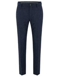 BOSS - Dark Wool Silk Blend Micro Pattern Trousers 48 - Lyst
