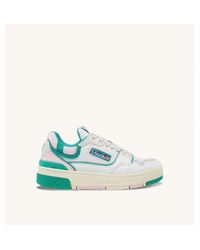 Autry - Clc Sneakers In White And Green Leather - Lyst
