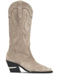 Anine Bing - Mid Calf Tania Boots Taupe Western Taupe - Lyst