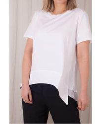 European Culture - T-shirt à manches courtes avec retombée en blanc - Lyst