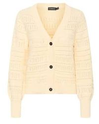Soaked In Luxury - Rava Rinna Cardigan Pearled Ivory X-small - Lyst