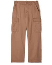 PARTIMENTO - Vintage Washed Cargo Pants In Brown Medium - Lyst