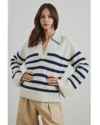 Rails - Athena Knitted Sweater Ivory Navy Stripe M - Lyst