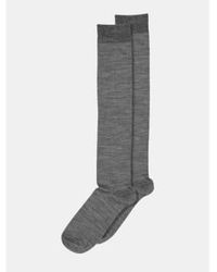 mpDenmark - /silk Knee Socks Medium Grey Melange 37-39 - Lyst