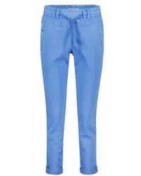 Red Button Trousers - Tessy Crop jogger Midblue 34 - Lyst