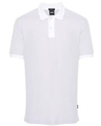 BOSS - Phillipson 37 white slim fit two tone polo 50513580 100 - Lyst