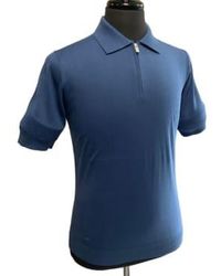 FILIPPO DE LAURENTIIS - Zip Neck Knitted Cotton Polo Shirt 56 - Lyst