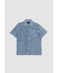 Drake's - Ss Block Print Camp Collar Shirt Stripe S - Lyst