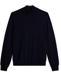 J.Lindeberg - Kiyan Quarter Zip Sweater M Navy - Lyst