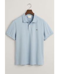 GANT - Regular Fit Shield Pique Polo Shirt In Dove 2210 474 - Lyst