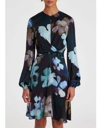 Paul Smith - Natures Floral Twist Waist Dress Size: 12, Col: Navy 10 - Lyst