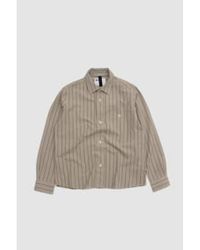 Margaret Howell - Overall Shirt Wide Stripe Cotton Linen Stone Xs - Lyst