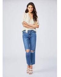 PAIGE - Noella Straight Jeans Sledge Destructed - Lyst