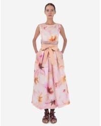 Sara Roka - Riah Flower Print Sleeveless Midi Dress Col: 425 , Size: 12 - Lyst