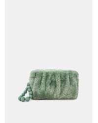 Essentiel Antwerp - Mint Green Faux Fur Pouch Evening Bag - Lyst
