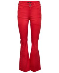 Esprit Bootcut Jeans con pliegues prensados rojo
