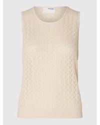 SELECTED - Agny Sleeveless Knitted Top Birch Xs - Lyst
