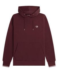 Fred Perry - F Perry Tipped Hooded Sweatshirt Dark - Lyst