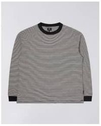 Edwin - Adam Stripe Ls T-shirt / White Small - Lyst