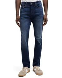 BOSS - Delaware Slim Fit Jeans Sailor Dark Stretch 30/30 - Lyst