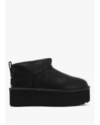UGG - Womens Classic Platform Ultra Mini Boot In Leather - Lyst