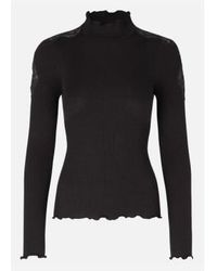 Rosemunde - Turtleneck Blouse With Lace S - Lyst