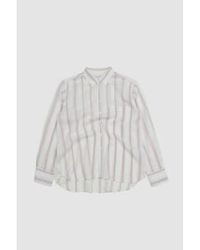 Universal Works - Square Pocket Shirt Ecru/lilac Hendrix Curry Stripe L - Lyst