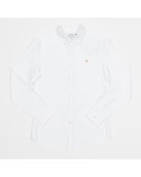 Farah - Brauer slim fit bio -baumwoll -oxford -hemd in weiß - Lyst