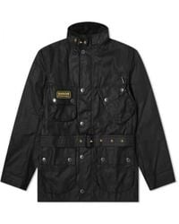 Barbour - Slim International Wax Jacket Black - Lyst