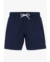 BOSS - Pantalones cortos natación icónicos con talles rayas en azul marino 50491594 413 - Lyst