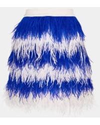 Essentiel Antwerp - Minifalda adornada con plumas azules y blancas - Lyst