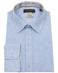 Guide London - Summer Breeze Linen Blend Long Sleeve Shirt M - Lyst
